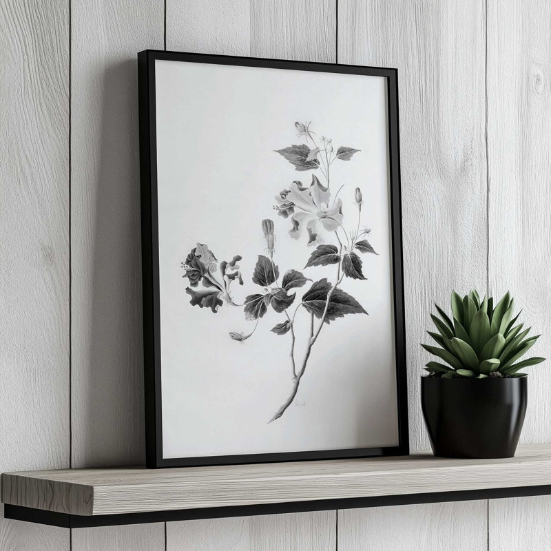«Botanical I» par Deborah Revell, reproduction d'art, H 18 po x l 12 po, Doré