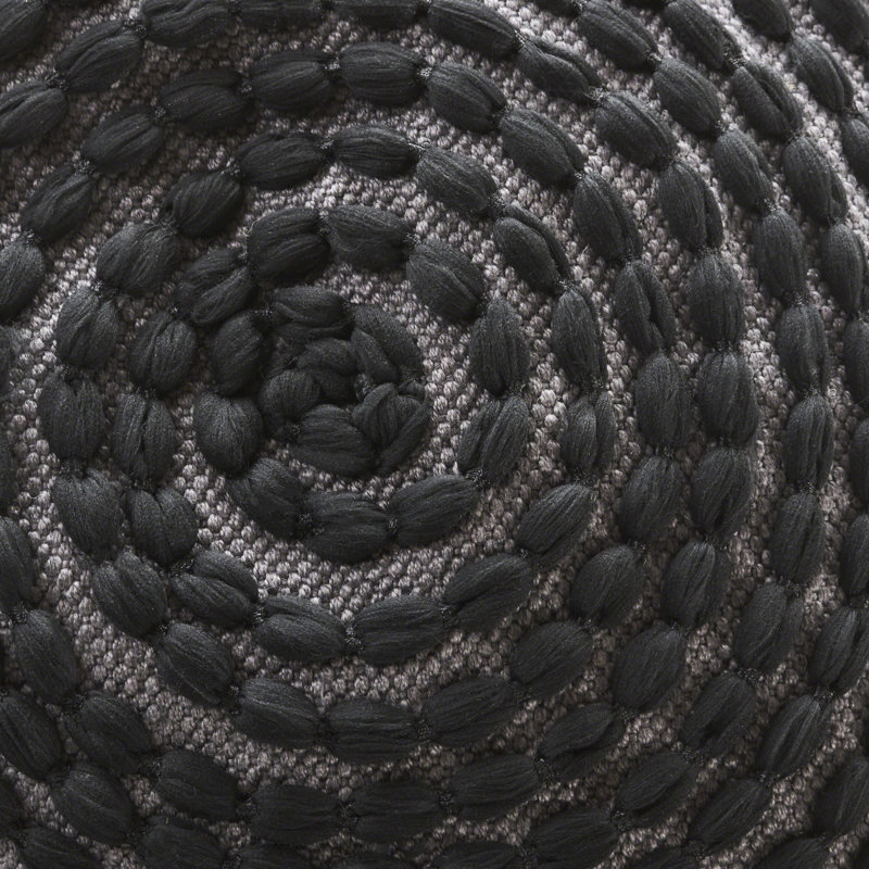 Pouf cylindrique River Water, couleur noire pour le confort intérieur, Noir