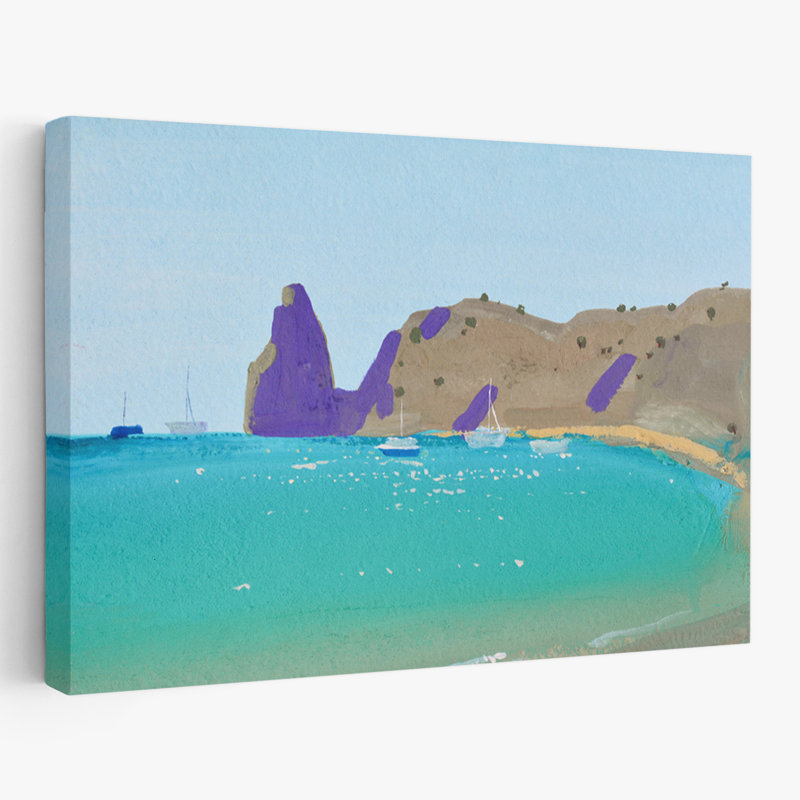 Cape Fiolent - Paysages côtiers, bateaux, voiliers, art, H 16 po x l 24 po