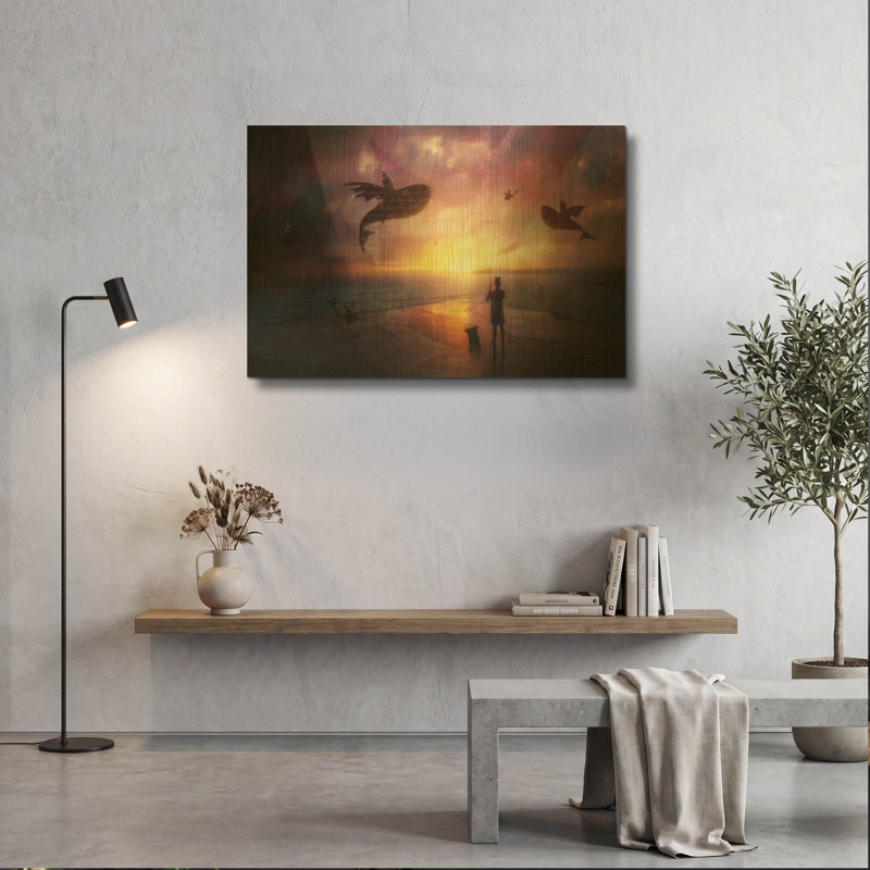  «The Response» par Mario Sanchez Nevado, art mural en métal doré, 36 po x 24 po, 36 po x 24 po