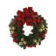26" LED Lit Evergreen Holiday Wreath With Berries And Ornaments