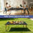 Foldable Table Tennis Table, Suitable Ping Pong Table with Net and 2 Table Tennis Bats Easy to Store
