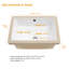 20 x 16 inch Rectangular Modern White Ceramic Undermount Bathroom Sink Art Basin with Overflow