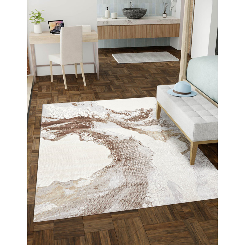 Tapis brun clair Bloom 5 pi 0 po x 8 pi 0 po, Rectangle de 5 pi x 8 pi