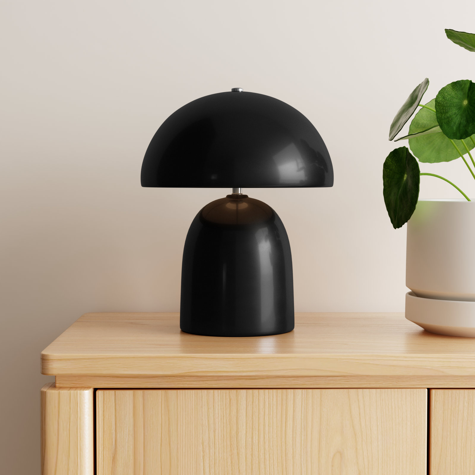 Hardacre Ceramic Table Lamp, Gloss Black/Matte White