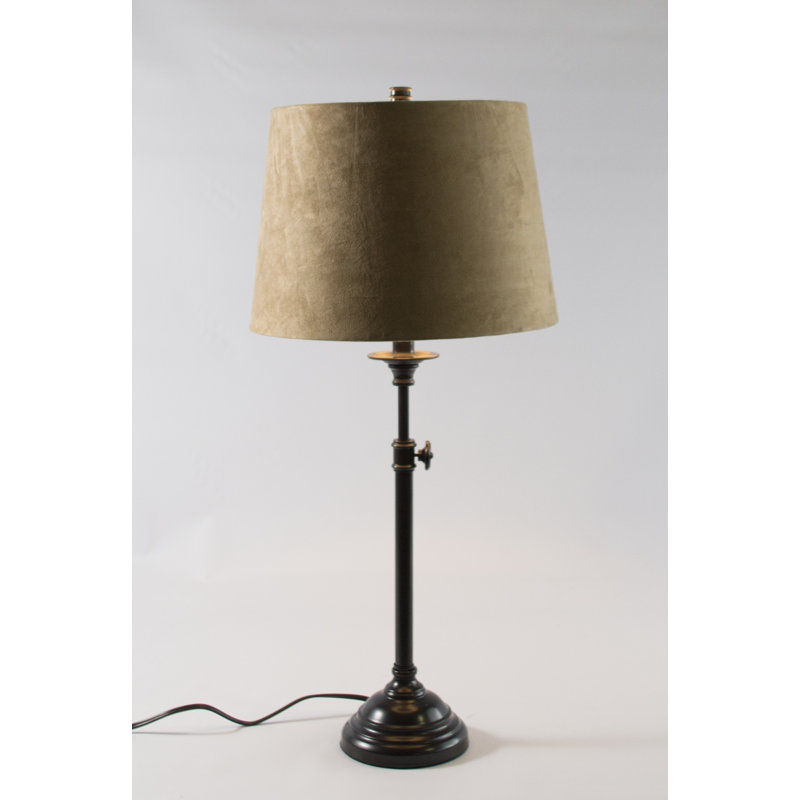 Lampe de table 30 ", Suède brun clair, Bronze frotté à l'huile