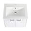 Meuble-lavabo 48 po avec lavabo en résine, système de porte à fermeture douce, 1 armoire murale et 1 armoire latérale, conception à fixation flottante en quincaillerie en contreplaqué blanc brillant, conception de montage, installation