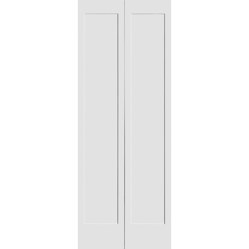 Primed 1 Panel Shaker Bi-Fold Door, 30" x 79"