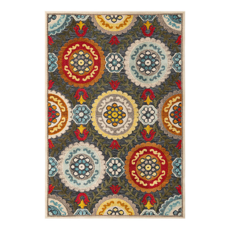 Tapis Bungalow Rose Oualida Caimin, Rectangle 5 pi 1 po x 7 pi 1 po