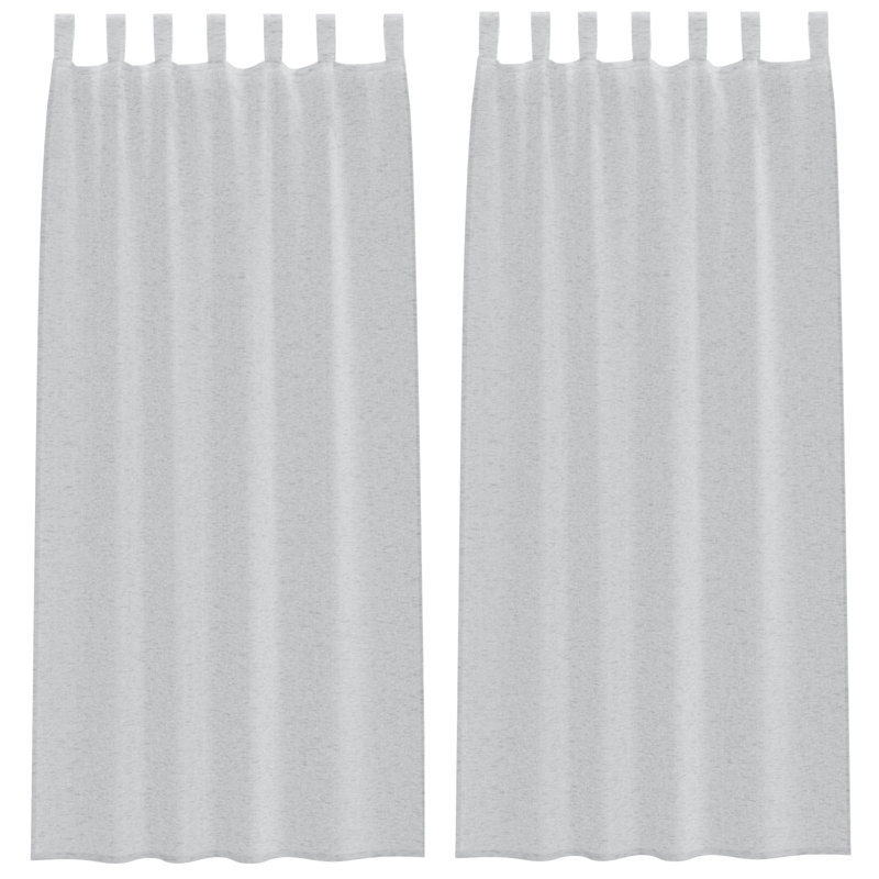 Suzzy Semi Sheer Curtain, 225cm Width x 140cm Drop, Light Grey
