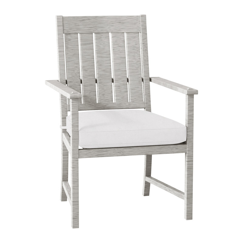 Chaise avec accoudoirs Croquet - huître, Pas de soudure, Lin neige, Huître
