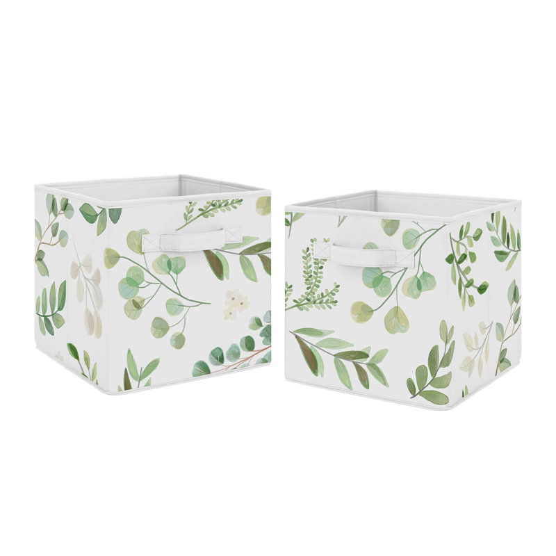 Botanical Leaf Fabric Storage Bin Set