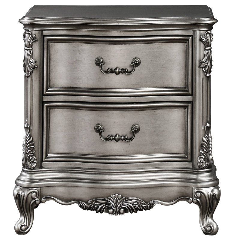 Table de chevet 2 en feutre de style antique pratique pour la chambre à coucher avec tiroir