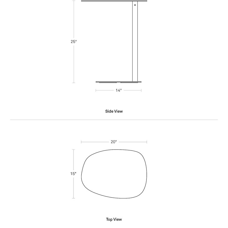 Table de bout Swole, Blanc, H 25 po x l 20 po x P 15 po