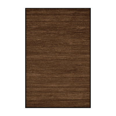 Machine Washable Solid Brown Area Rug