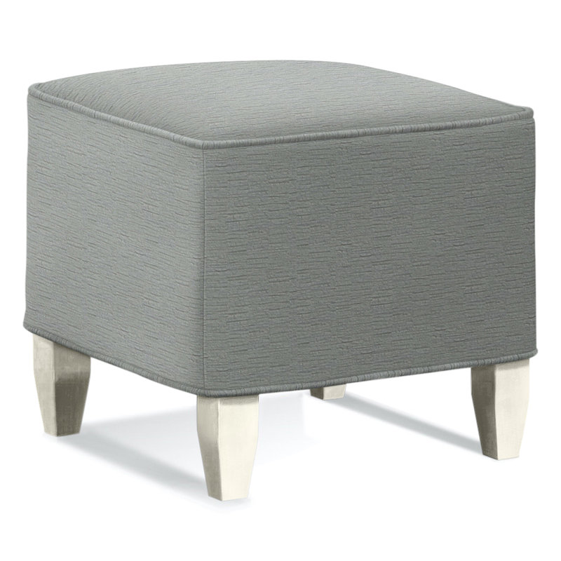 Brooklyn Square Ottoman, Brown Geometric, 0456-33, Antique Frost White