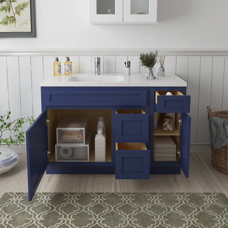 Base de meuble-lavabo simple 48 po seulement, Bleu