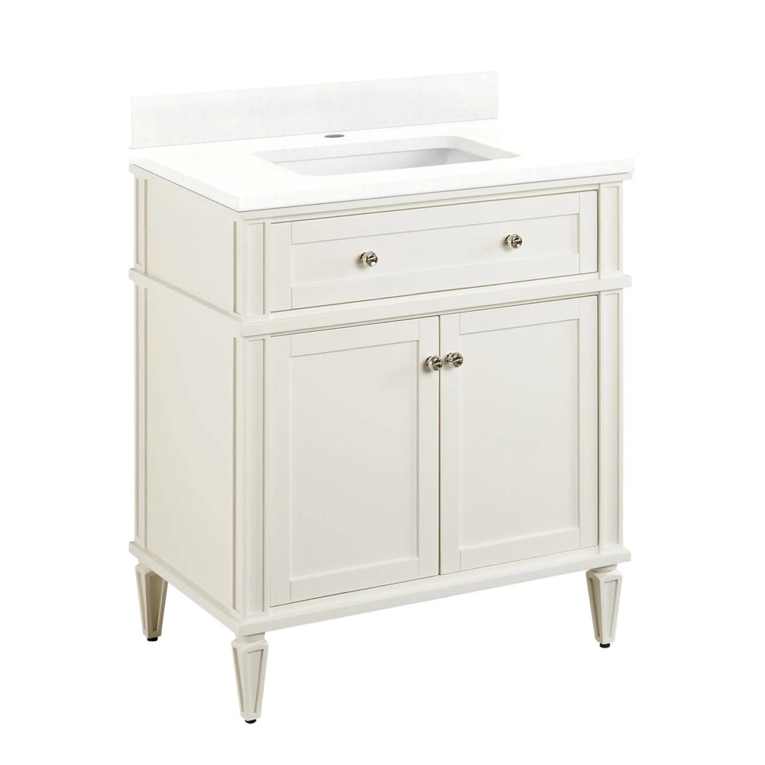 30" Elmdale Single Bathroom Vanity Set with Rectangular Undermount Sink Signature Hardware Top 