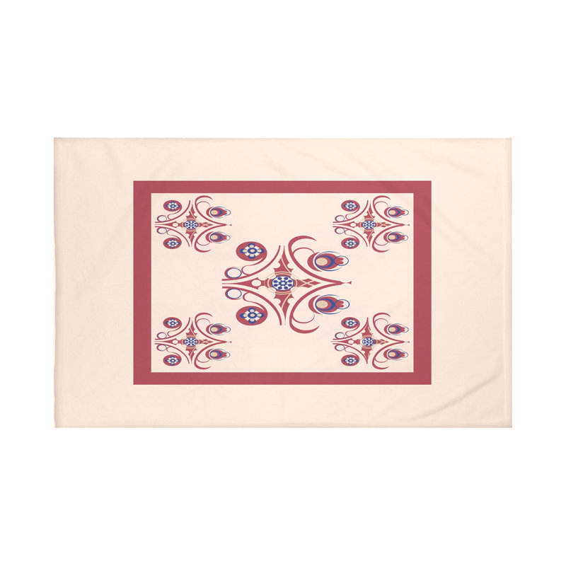 Jeté à imprimé géométrique Hanky, L 50 po x l 60 po, Brique (taupe / rouille)