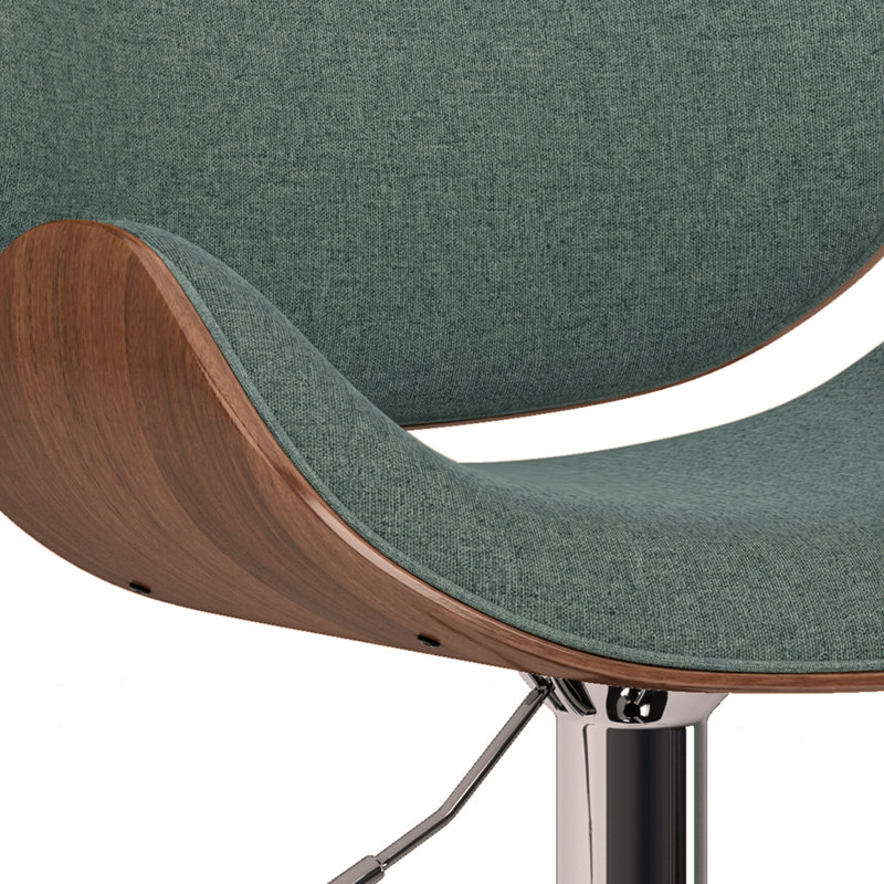 Tabouret de bar pivotant Bentwood, Turquoise clair, Brun