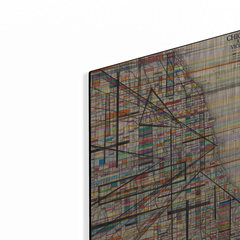 "Carte moderne de Chicago" par Nikki Galapon, H 16 po x l 12 po