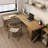 Brown L-Shaped Solid Wood Desks-107198178-107198180
