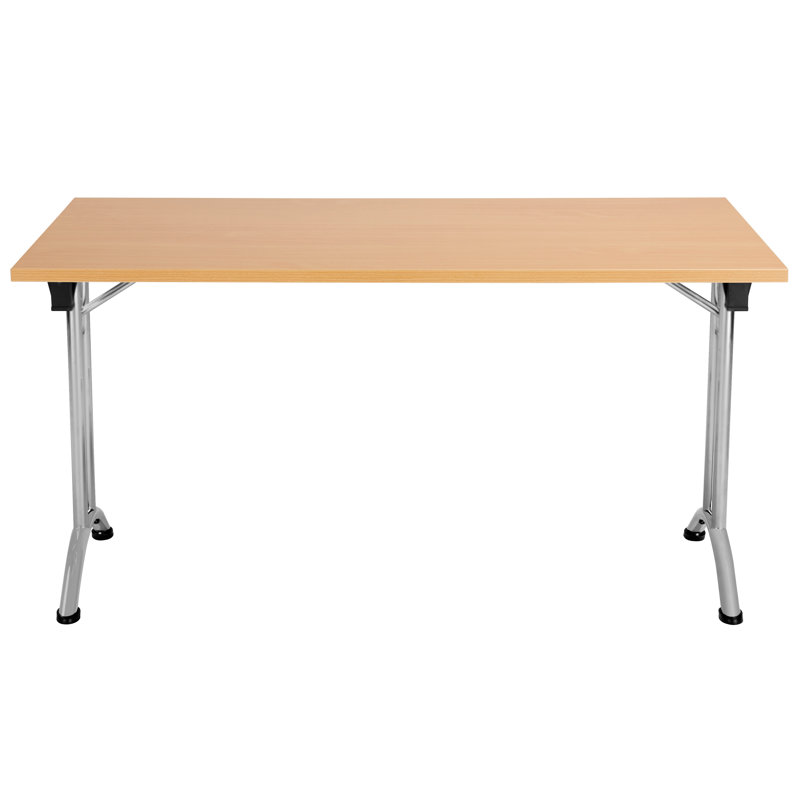 Buariki Rectangle Modular Training Table, 72.5cm H x 140cm W x 80cm D, Silver, Beech