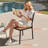Deen Auminum Stackable Outdoor Dining Chair-429150573-427426021