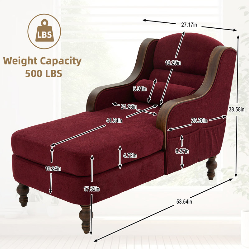 Oversized Chenille Recliner, Red