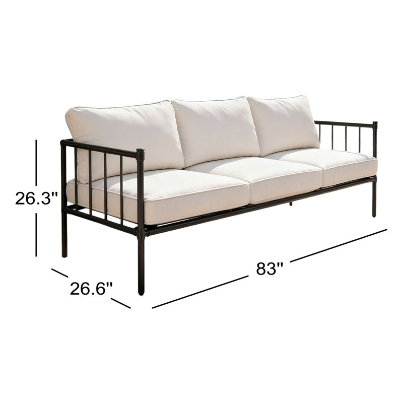 Carbie 3-person Outdoor Metal Sofa