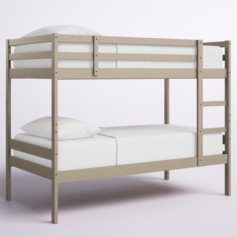 Lit superposé simple Tennie, matelas non inclus, Gris clair