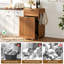 Armoire à poubelle 13 gallons, poubelle escamotable cannelée de 20 po avec tiroir et 3 crochets, armoire à linge en bois pour la cuisine, le salon, la chambre à coucher-133255845