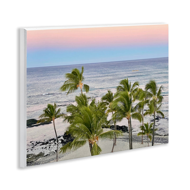 Afternoon Palms Horizon Coastal Wall Art Plaque, 14 x 11