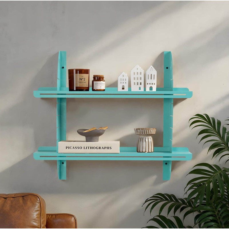 Tablette murale décorative en métal, Turquoise