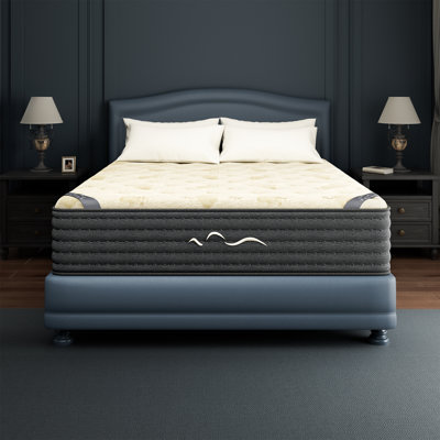 Matelas hybride double face haut de gamme de 12 pouces, sensation réversible moyenne / ferme, mousse viscoélastique rafraîchissante avec housse antistatique en cachemire, certifié CertiPUR-US, SGS Fire et Oeko-TEX