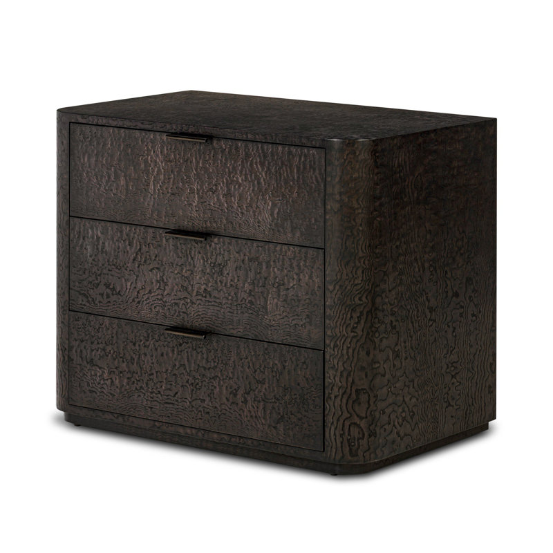 Stenson 3 Drawer Nightstand-Dark Tamo Ash Veneer