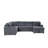 123"W Corduroy Sleeper Sectional Sofa With Right-Facing Storage Chaise And Throw Pillows-1824141013