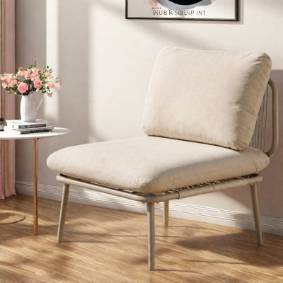 Canapé d'angle moderne sans accoudoirs, structure en acier, mobilier de jardin compact