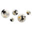 Beige et noir «Divine Simplicity», peinture abstraite, ensemble d'art mural rond sur 5