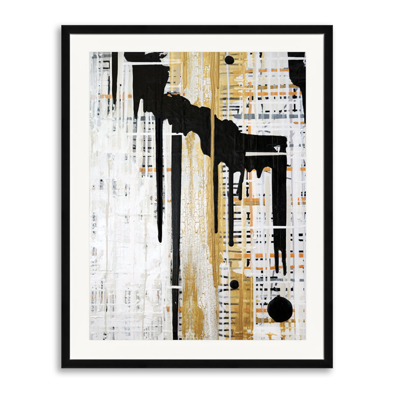Golden Weave IV Print by Kari Souders, 30" H x 24" W, Black Framed Paper