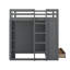 Lit mezzanine double avec garde-robe, tiroirs et tablettes, lumières DEL intégrées, rangement dissimulé-116489199