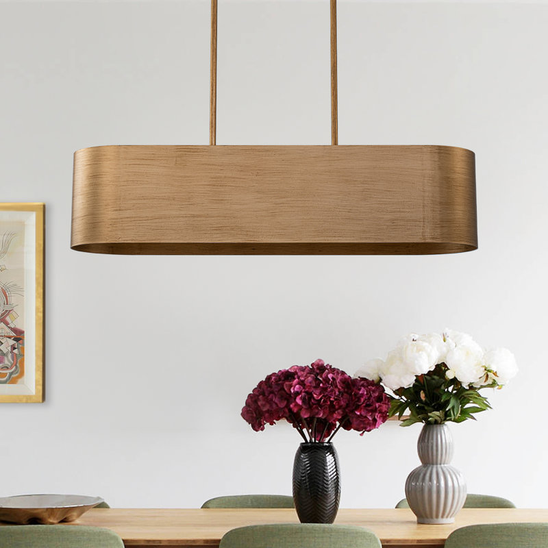 39" Modern 5-Light Dimmable Brass Oval Kitchen Island Chandelier