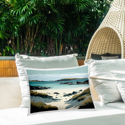 Coussin d'extérieur imprimé Wild Island Landscape par Svetlana Aleynikova