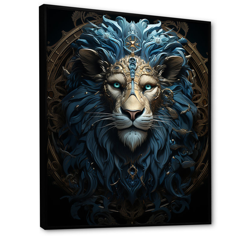 Lions Nocturnal Watch II - impression, Cadre flottant noir, H 40 po x l 30 po x P 1,5 po