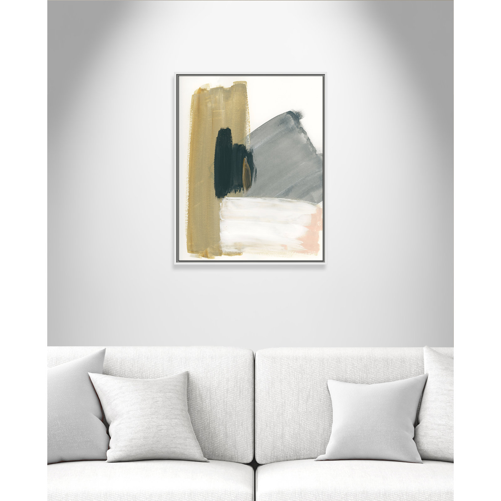 Herma "Marble Block Symmetry II" Print, 29.5" H x 23.5" W x 2" D, White Framed