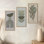 Art mural encadré botanique abstrait 3D, motifs muraux à motifs géométriques minimalistes, décor de maison moderne en bois de style Mid-Century pour le salon, la salle à manger et la chambre à coucher, ensemble de 3 pièces de 16 x 8 pouces, cadeau idéal pour la maison