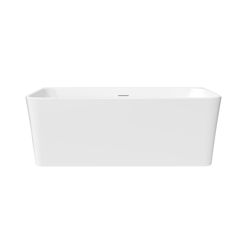Lilac 67" x 32" Freestanding Acrylic Air Soaking Bathtub in Glossy White with Drain and Overflow