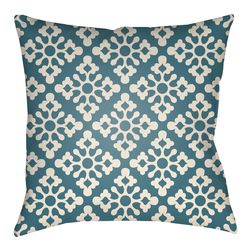 Litchfield Ladson Floral Throw Pillow, 16" H x 16" W, Kelly Green/Ivory