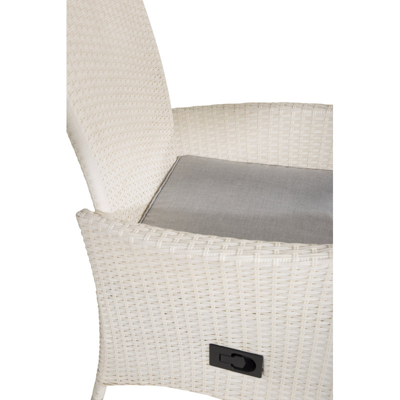 Mabton Patio Dining Armchair with Cushion, White