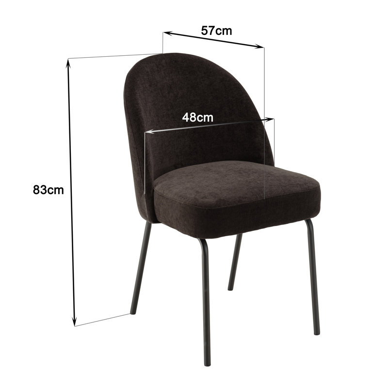 Shianne 50cm H Metal Side Chair, Black
